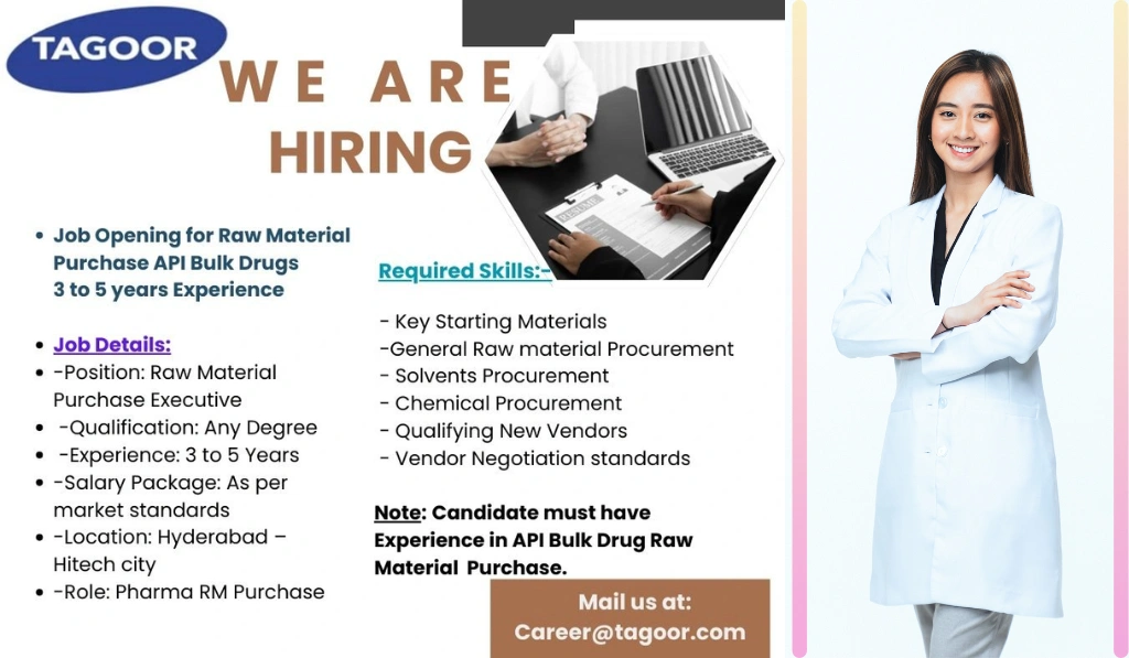 Tagoor Pharmaceuticals Hiring Executive