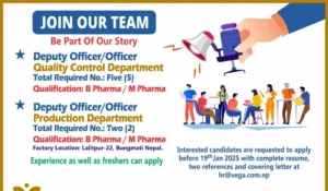 Vega Pharmaceuticals – Urgent Job Openings