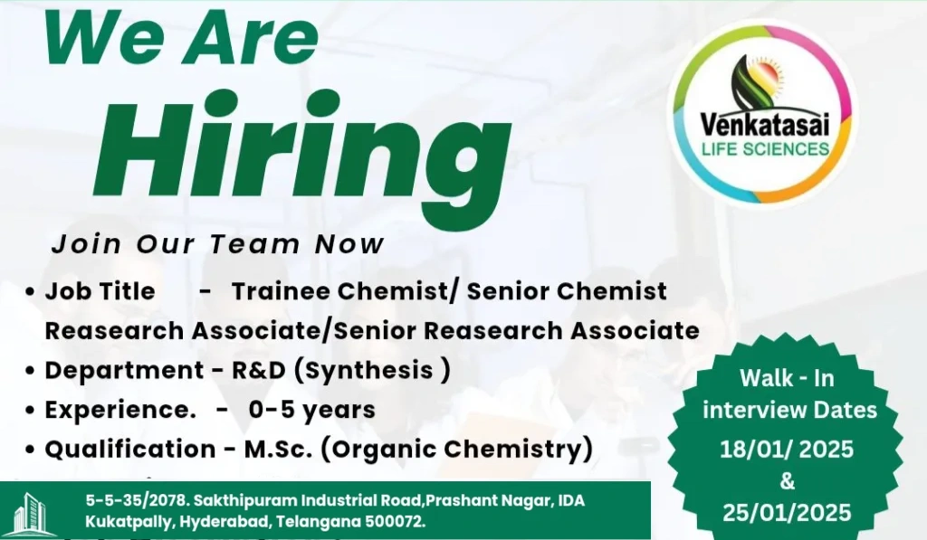 Venkatasai Life Sciences – Walk-In Drive