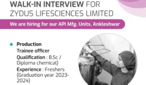 Zydus Lifesciences Limited Walk In Interview