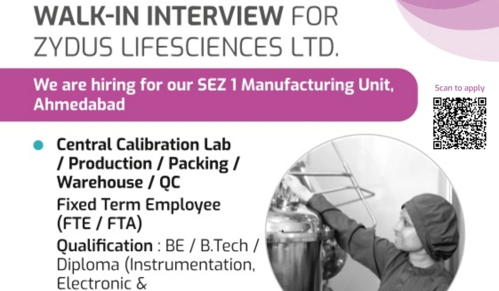 Zydus Lifesciences Walk in Drive