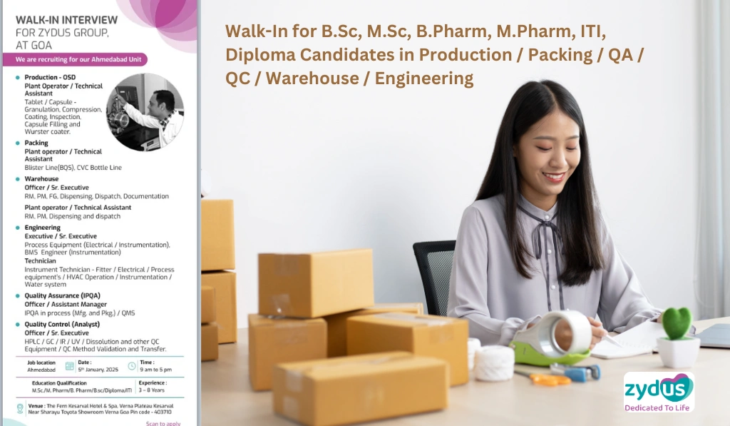 Zydus – Walk-In for Production