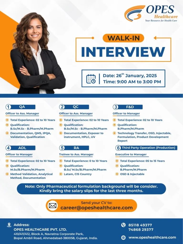 Opes Healthcare Walk In Interview