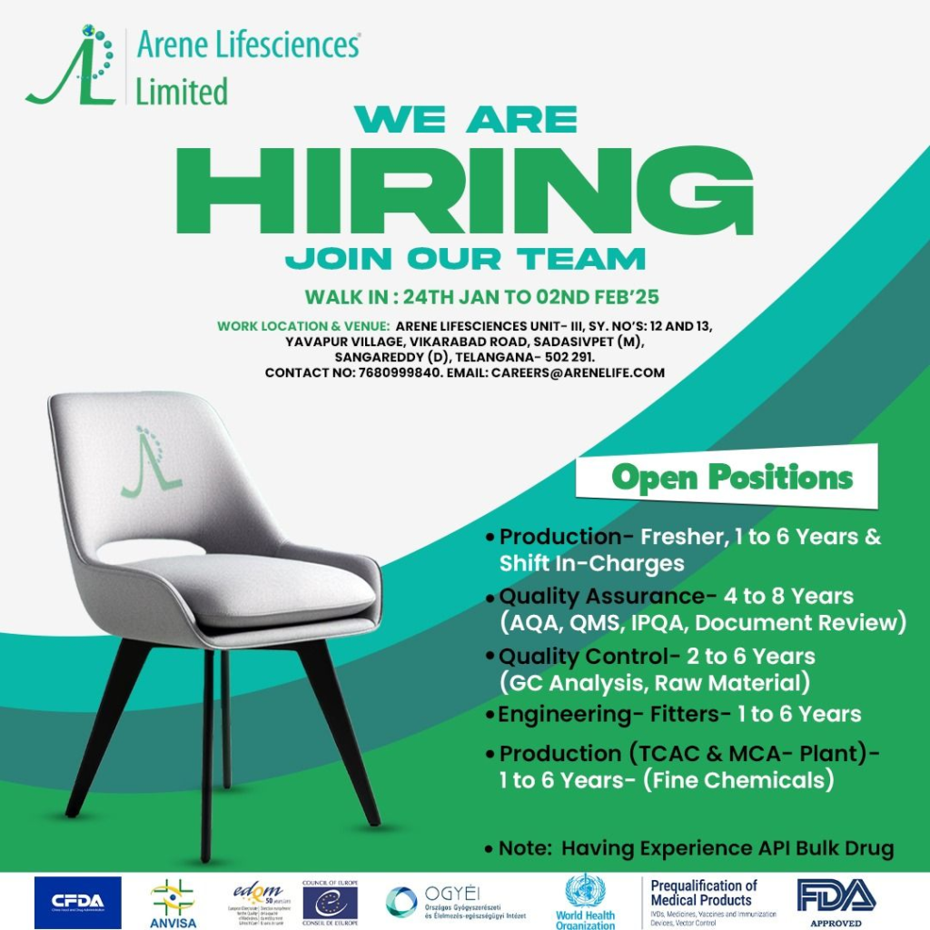 Arene Lifesciences Limited Walk in Interview