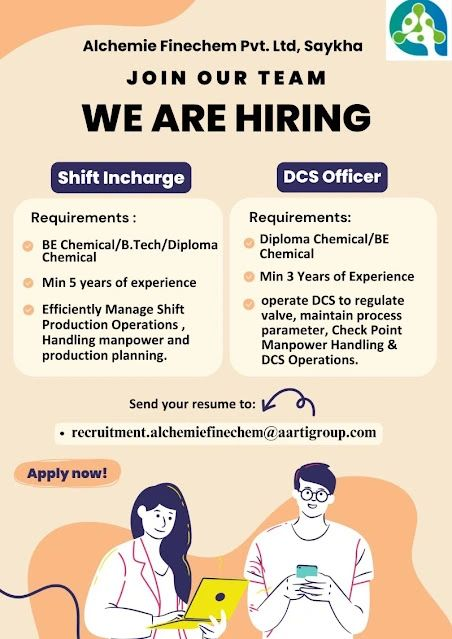 Alchemie Finechem Hiring DCS Officer
