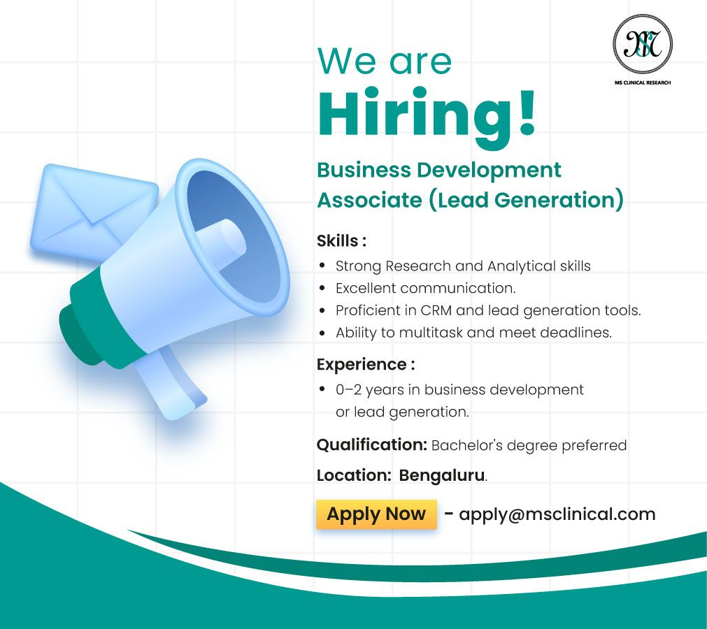 MS Clinical Research - Urgent Hiring for Business Development Associate (0-2 Years Exp.)