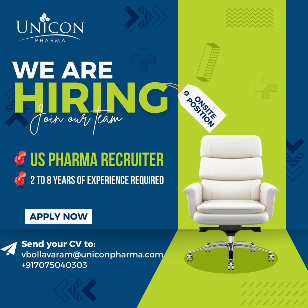 UNICON PHARMA Hiring for US Pharma Recruiter
