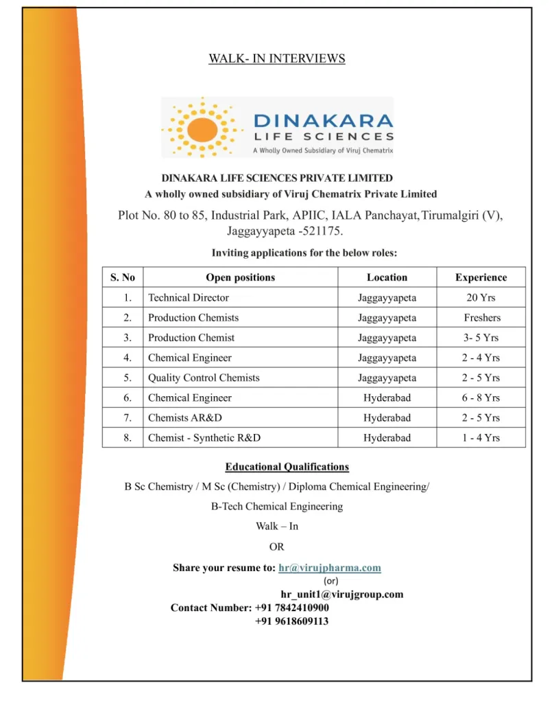 Dinakara Life Sciences – Walk-In Drive