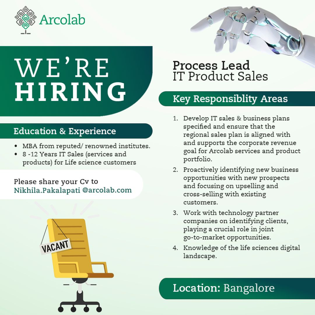 Arcolab Is Hiring for Process Lead IT Product Sales in Bangalore