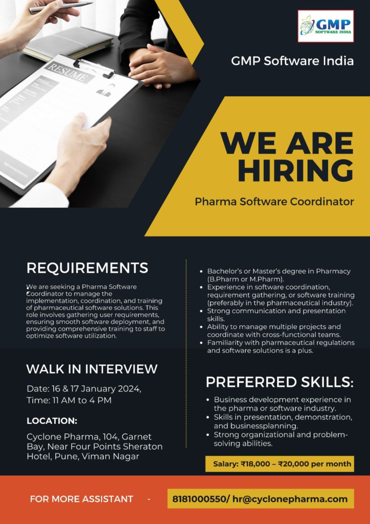 GMP Software India Hiring Notification