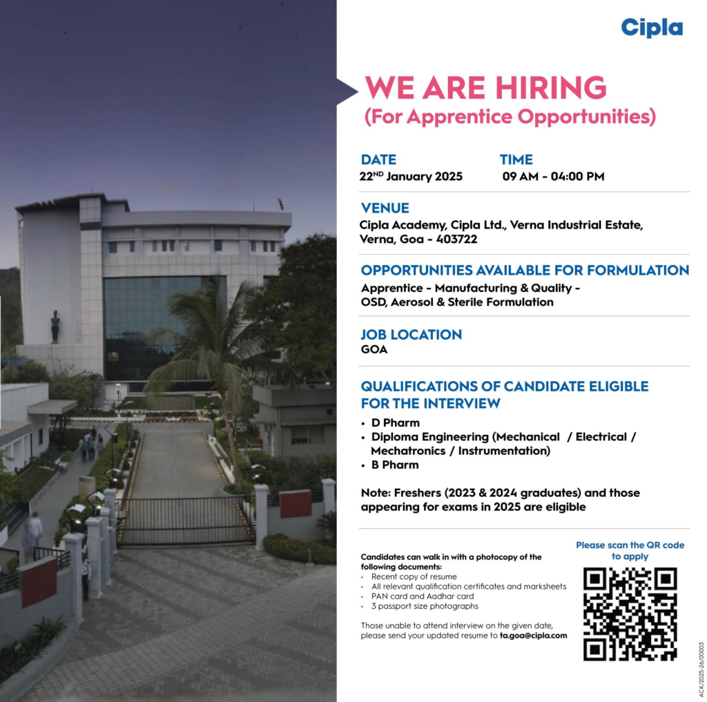Cipla - Apprentice Opportunities