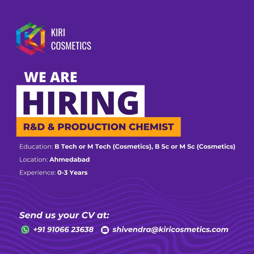 Kiri Cosmetics hiring Notification
