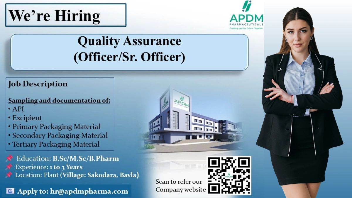 APDM Pharmaceuticals Hiring QA
