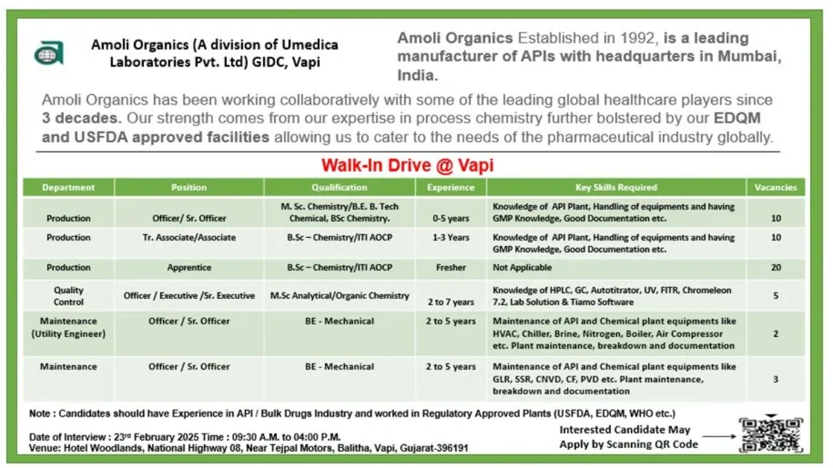 Amoli Organics Walk in Interview