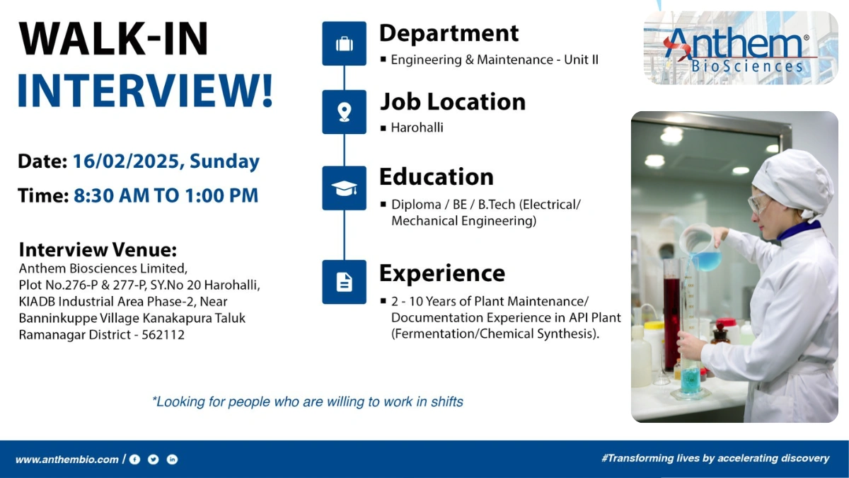 Anthem BioSciences - Walk-In Interview