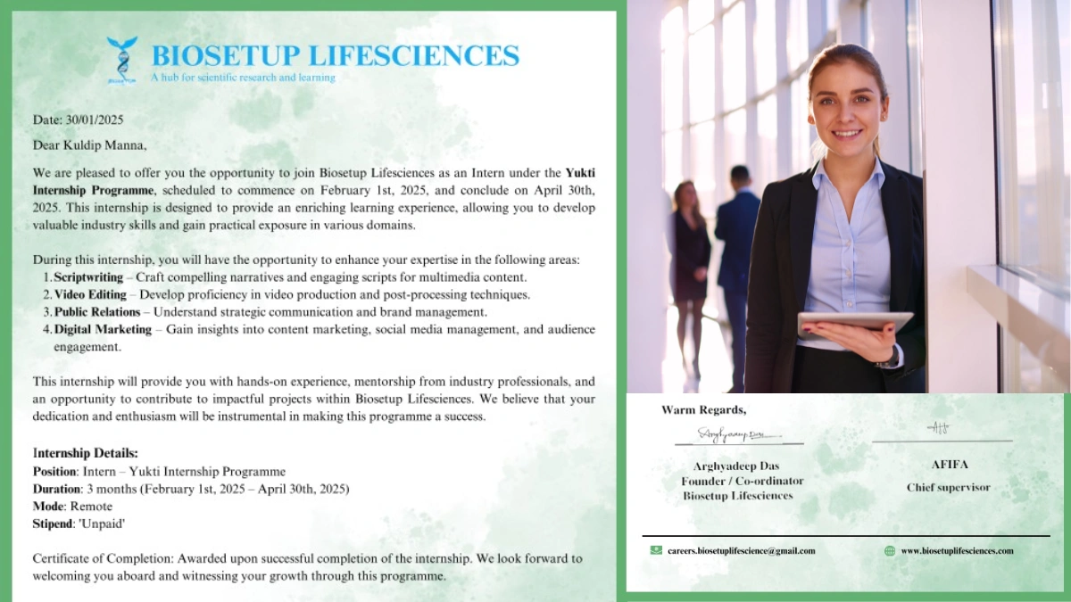 Biosetup Lifesciences -Internship Opportunity Yukti Internship Programme
