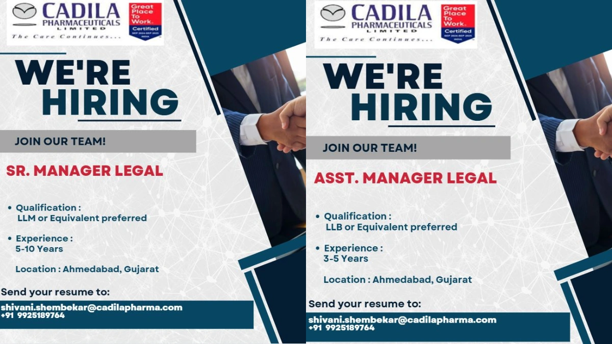 Cadila Pharmaceuticals Limited Is Hiring for Various Positions