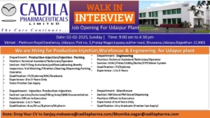 Cadila Pharmaceuticals Walk-In Interviews