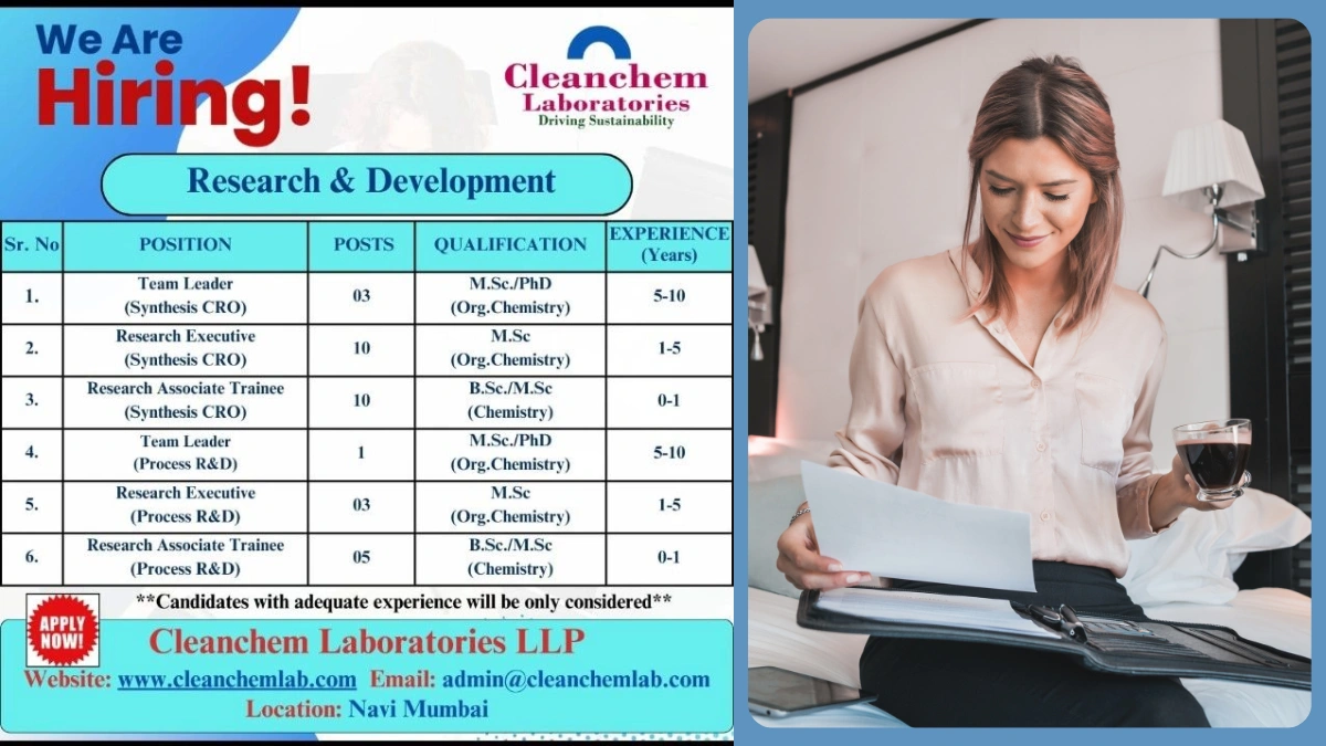 Cleanchem Laboratories - Hiring Candidates for Multiple Positions