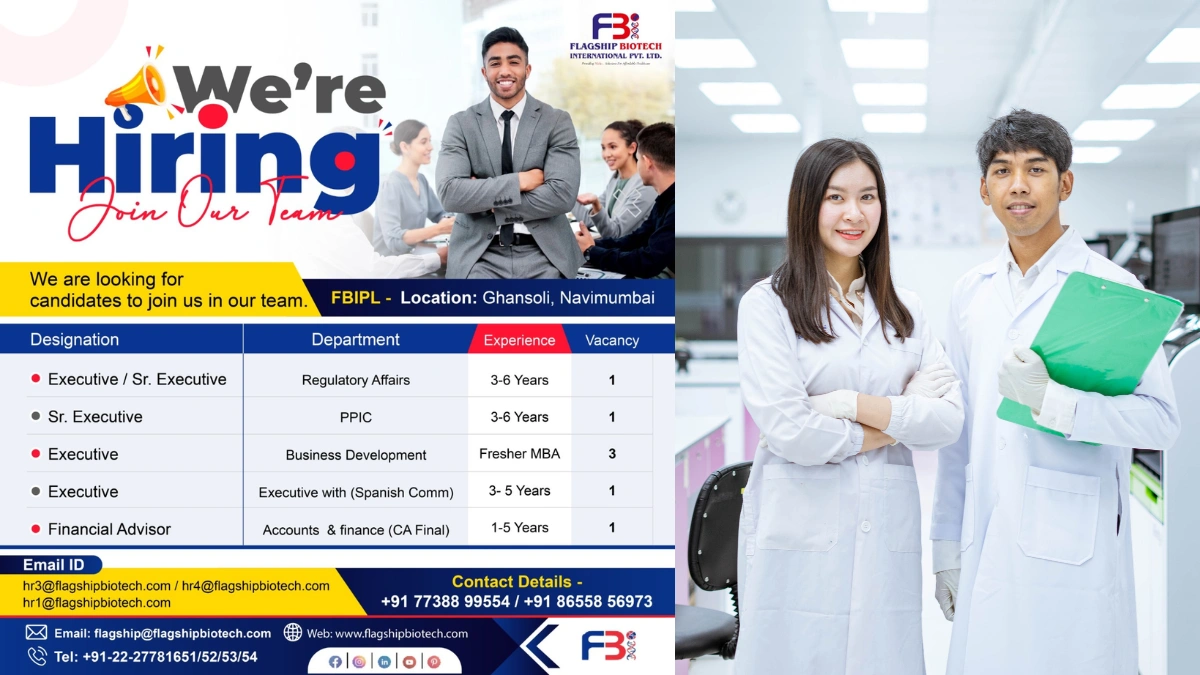 Flagship Biotech International - Job Openings for Regulatory Affairs, Accounts & Finance