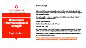 Glenmark Hiring