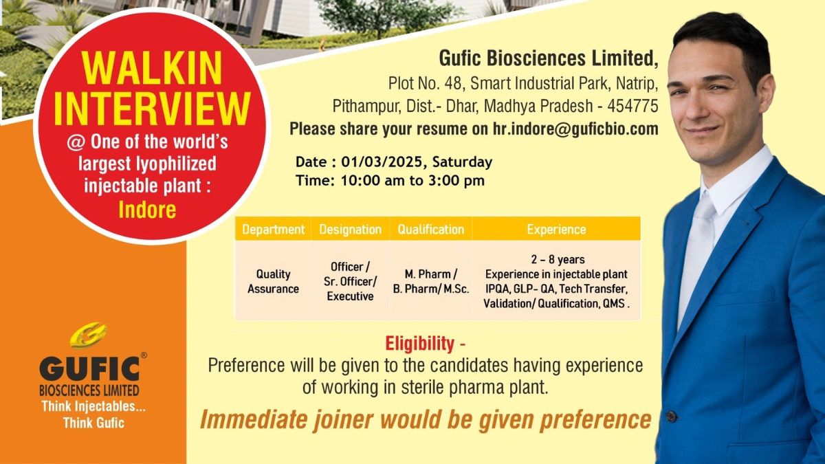Gufic Biosciences Limited Walk in Interview