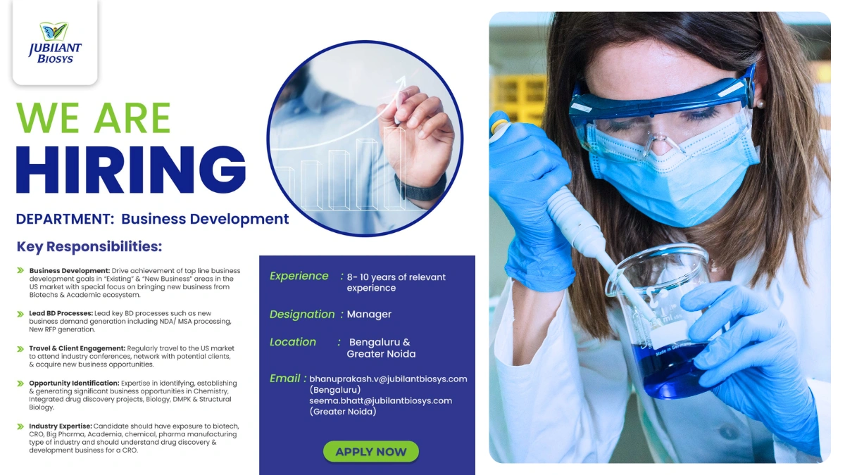Jubilant Biosys - Job Openings for Business Development in Bengaluru