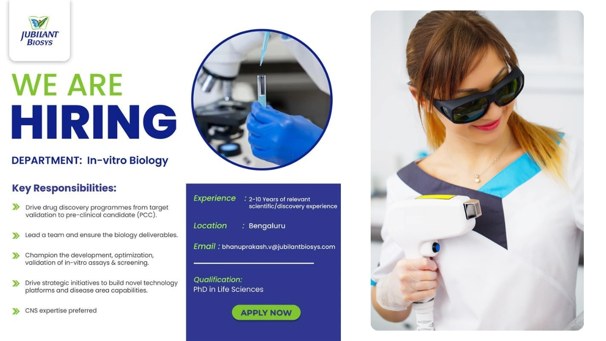Jubilant Biosys – Hiring for In-vitro Biology