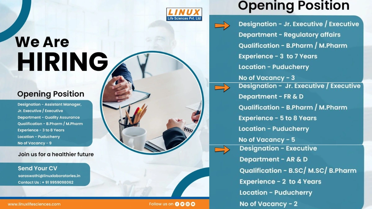 LINUX Life Sciences Ltd - Hiring for Regulatory Affairs