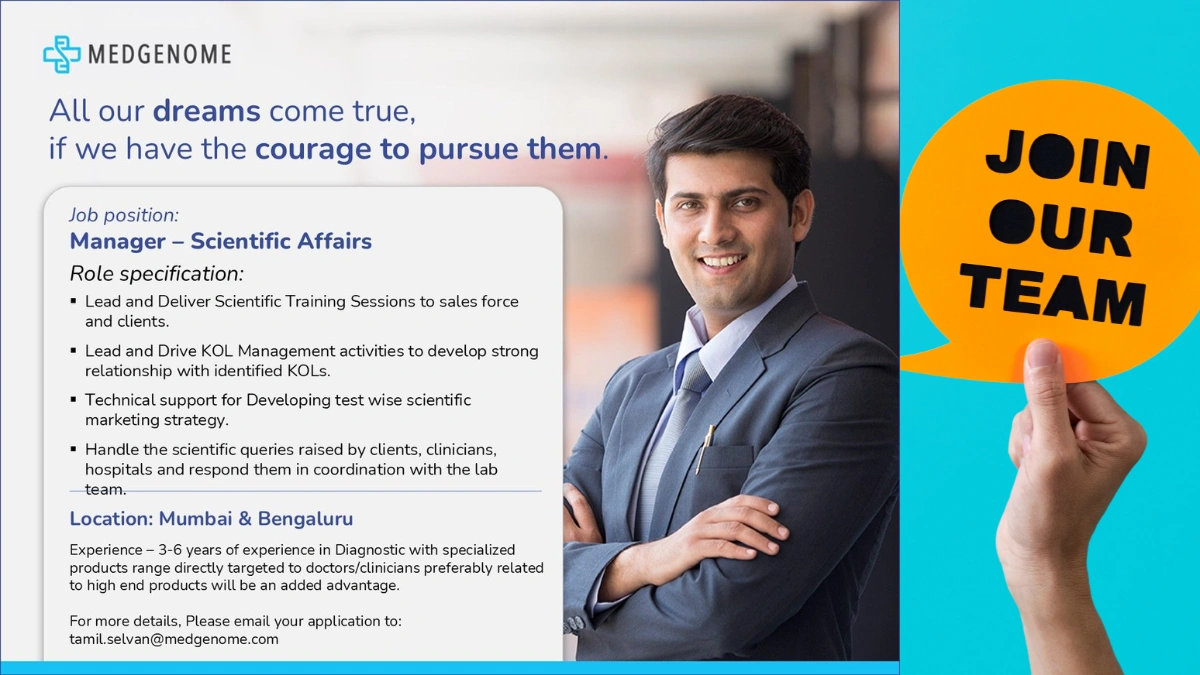 MedGenome Is Hiring for Manager - Scientific Affairs