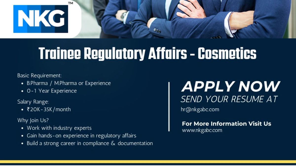 NKG - Hiring Trainee Regulatory Affairs (0-1 Year Exp.)