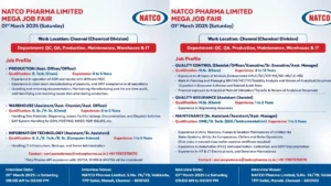 Natco Pharma Mega Job Fair for Quality Control (QC)