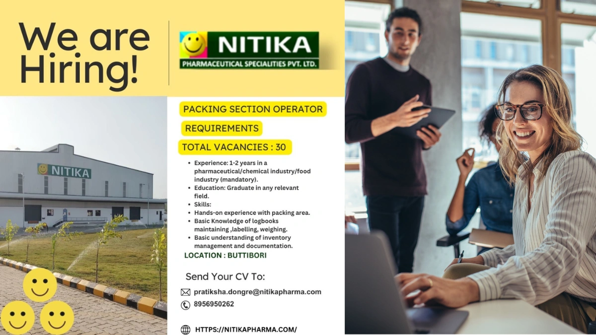 Nitika Pharmaceutical - Urgent Hiring for Packing Section Operator