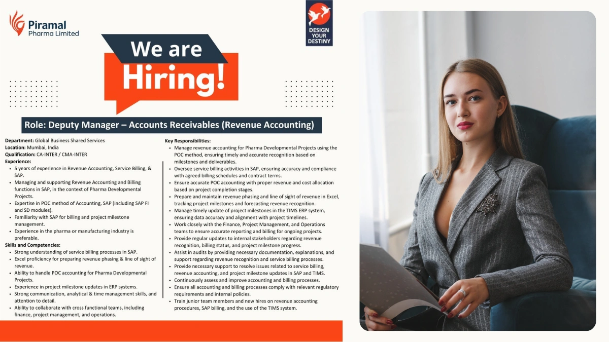 Piramal Pharma Limited - Hiring Deputy Manager