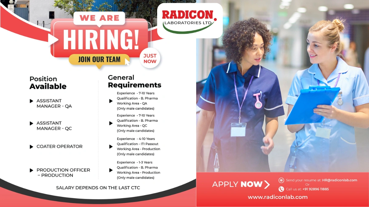 Radicon Laboratories Ltd - Hiring for QA, QC, Operator and Production
