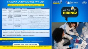 Shalina Laboratories - Walk in Interview for Production, Quality Control (QC), and Warehouse on 23rd Feb
