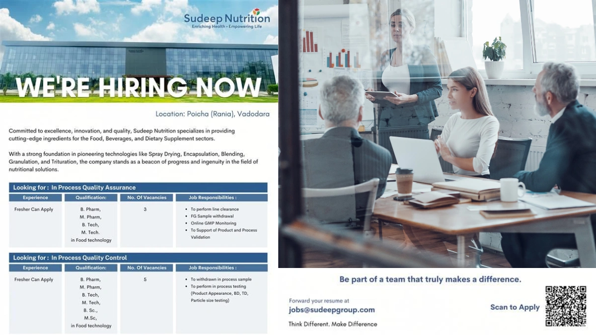 Sudeep Nutrition Hiring for QA and QC Roles