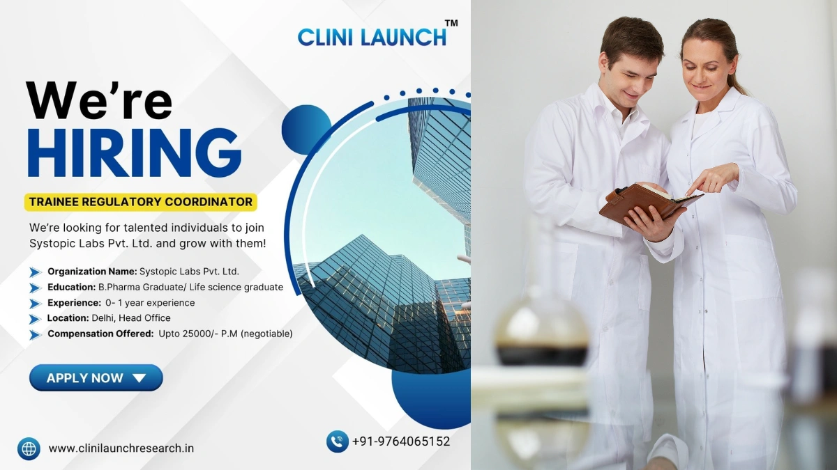 TM Clini Launch - Hiring Trainee Regulatory Coordinator