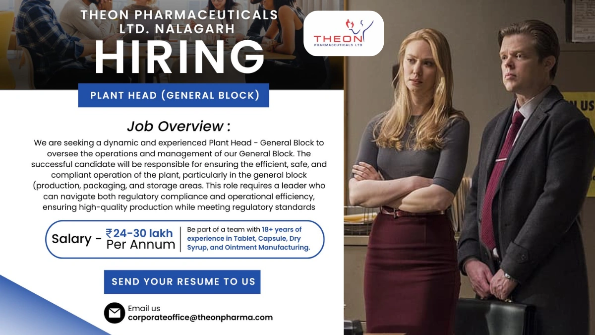 Theon Pharmaceuticals Ltd. - Hiring for Plant Head (General Block) - NALAGARH!