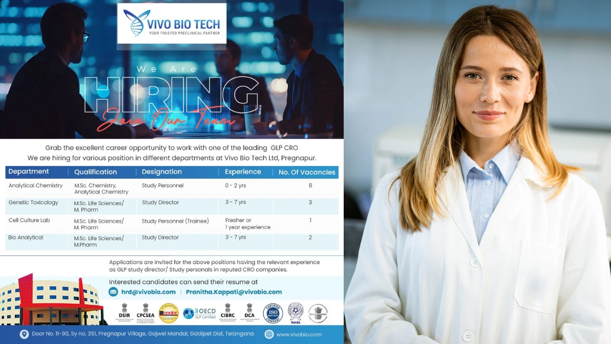 Vivo Bio Tech - Urgent Hiring for NABL, Bio Analytical and Cell Culture Lab