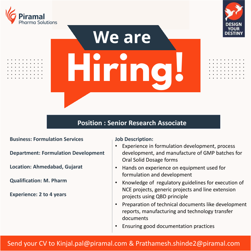 Piramal Hiring Notification