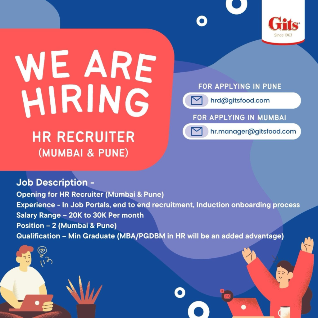 Gits Is Actively Hiring for Hr Recruiter (Mumbai & Pune)
