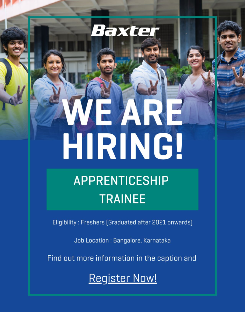 Baxter Apprenticeship Program in Bangalore for Freshers