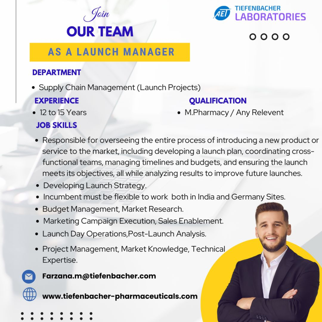 Tiefenbacher Laboratories - Open Positions for Supply Chain Management
