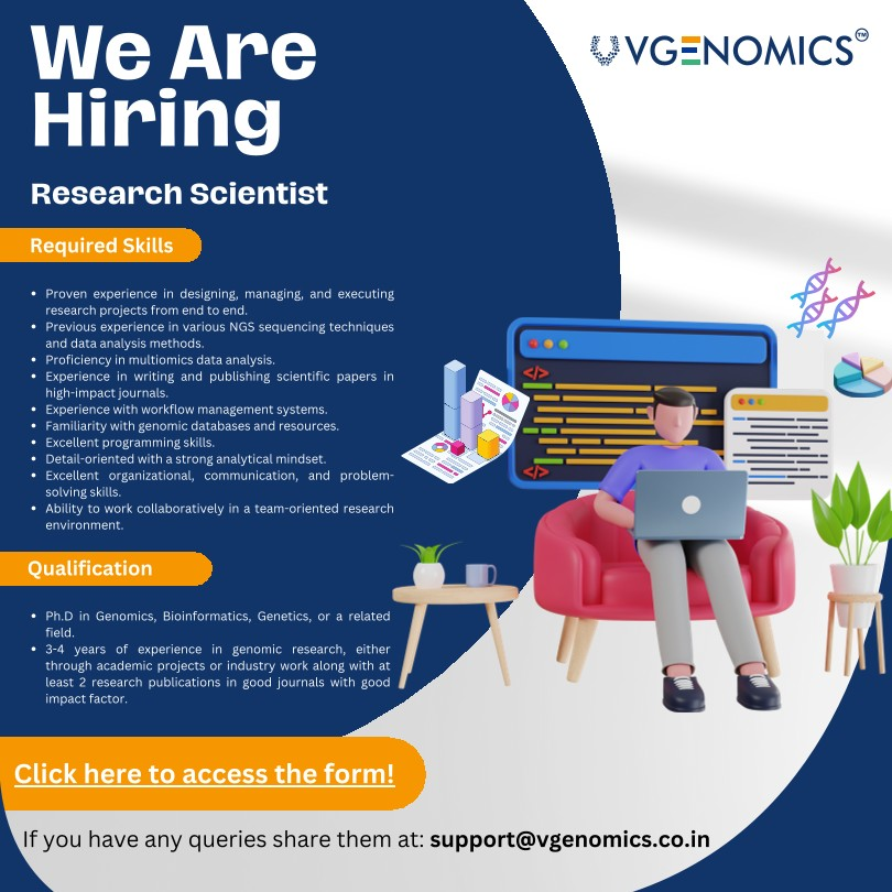VGENOMICS Is Hiring for Research Scientist