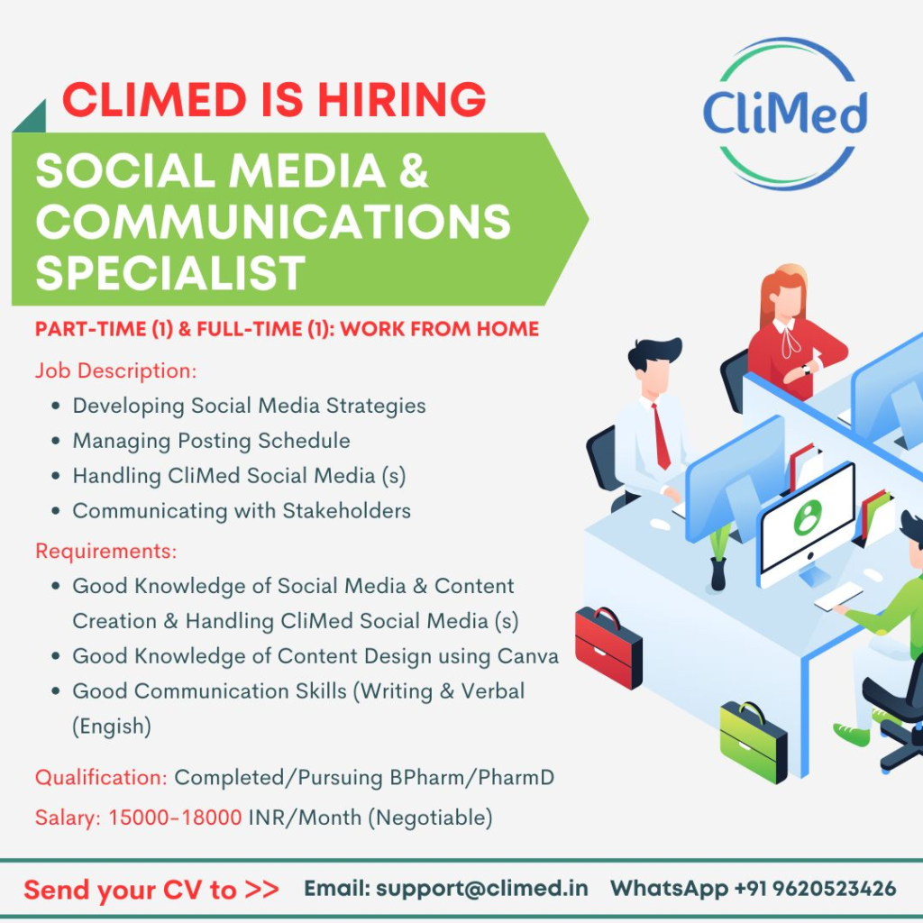 CliMed is Hiring – Social Media and Communications Specialist