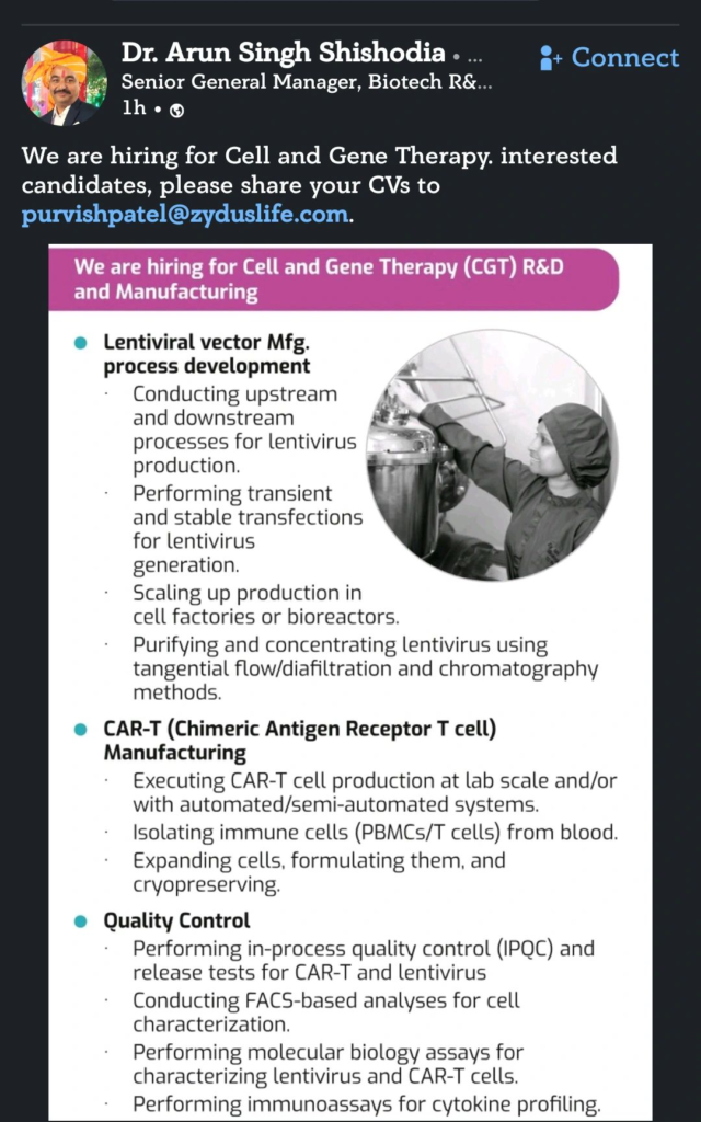 Zydus Laboratories Hiring