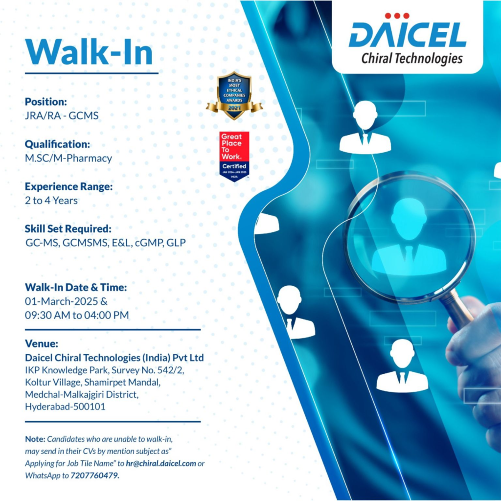 Daicel Chiral Technologies Walk In Interview