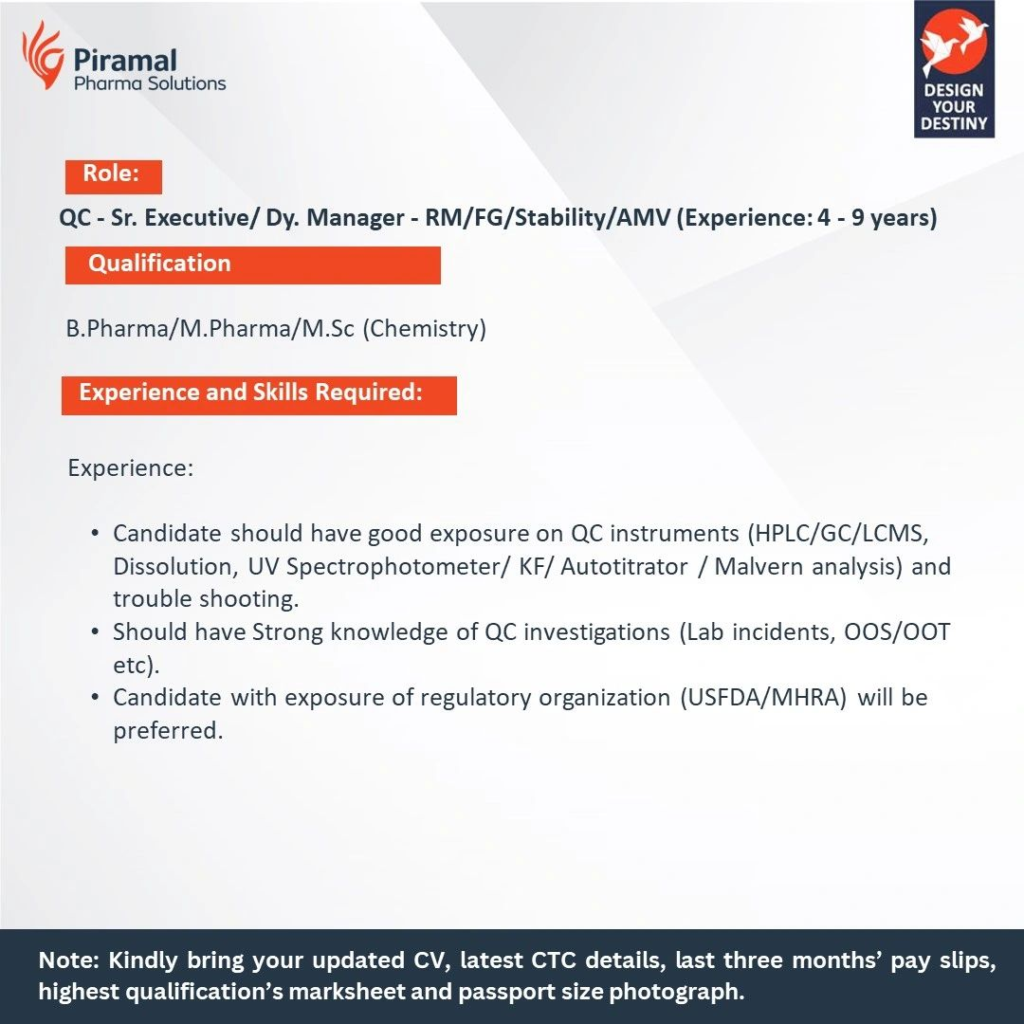 Piramal Pharma Solutions – Walk-in Drive 1