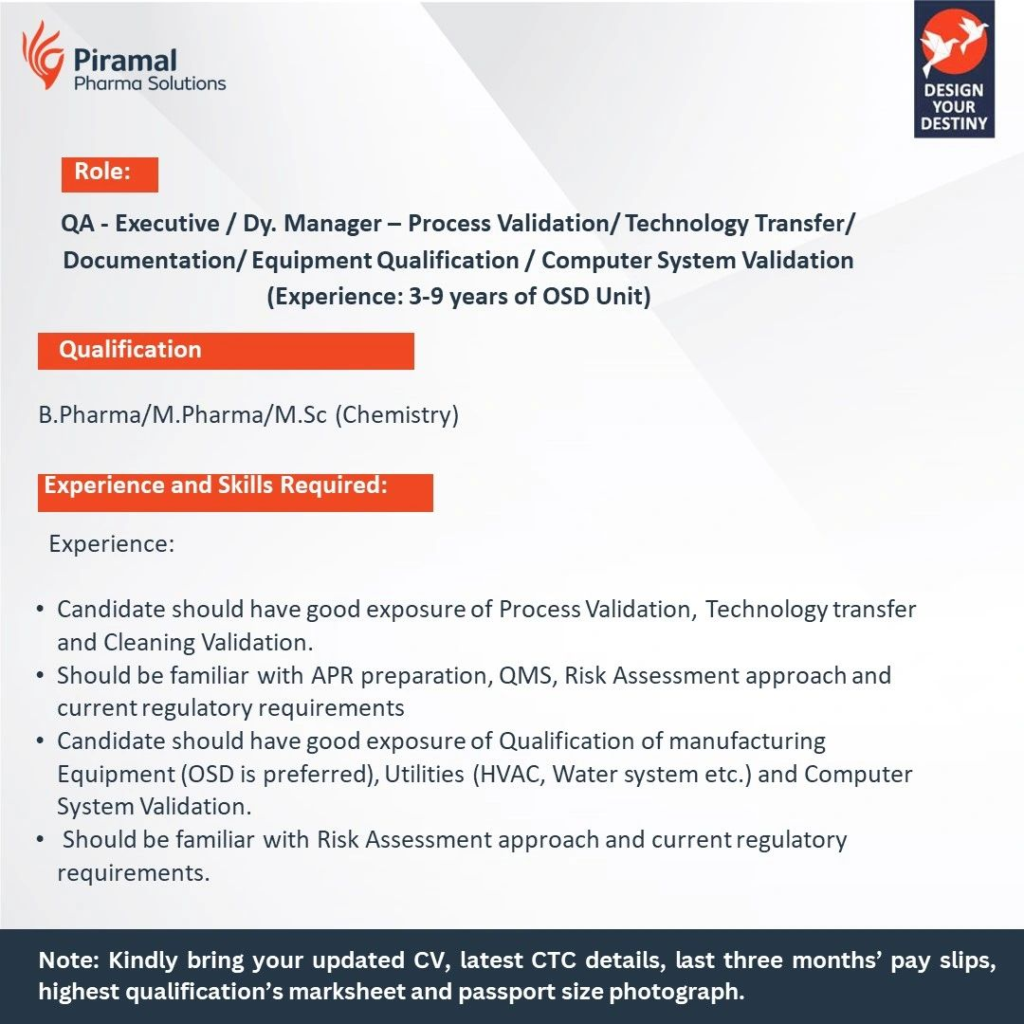 Piramal Pharma Solutions – Walk-in Drive 3